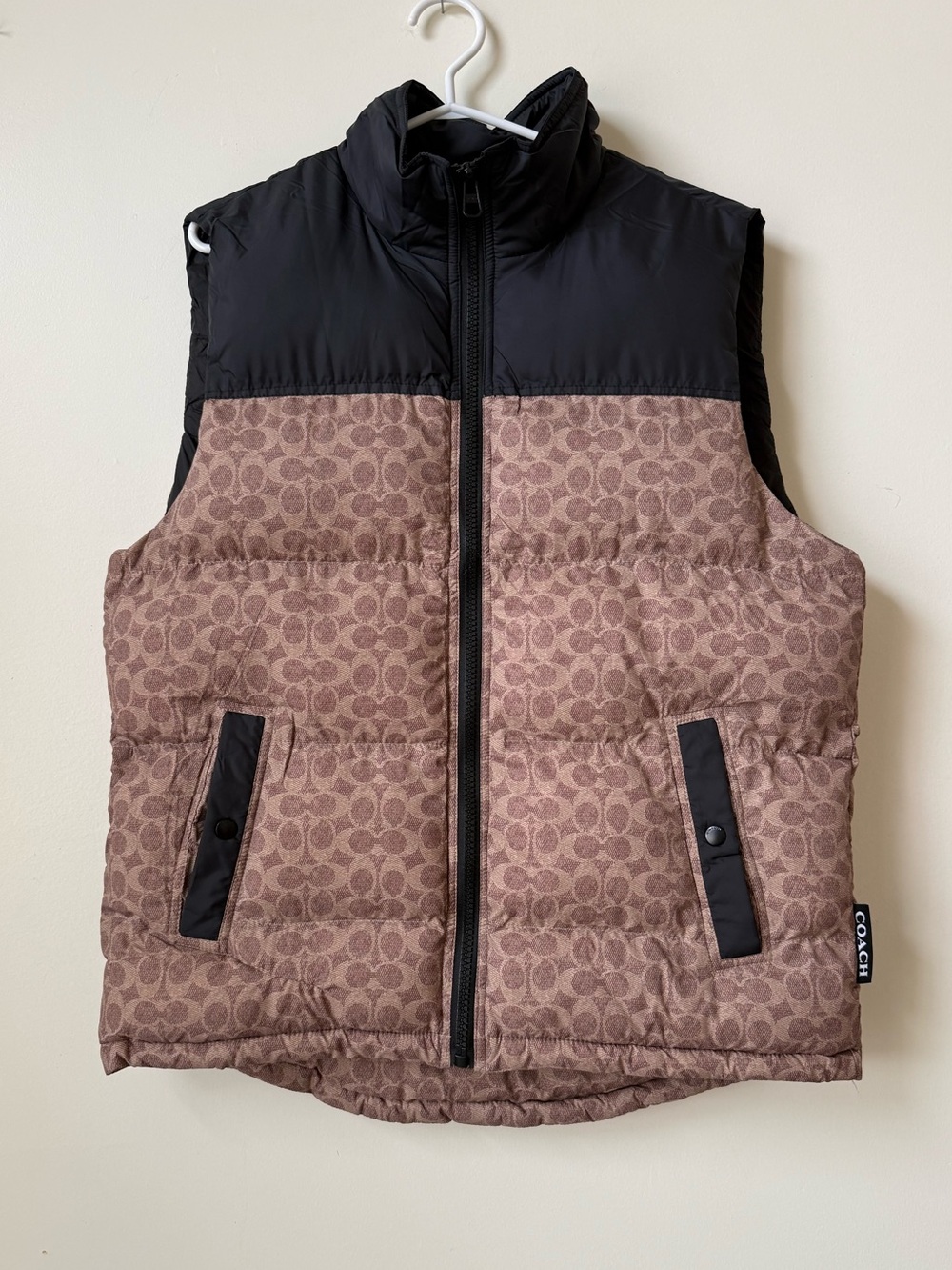 Auth COACH signature down puffer vest *repaired - AS IS*